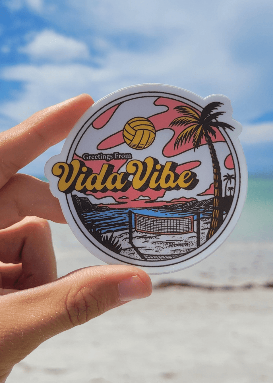 Greetings From VidaVibe Volleyball Sticker